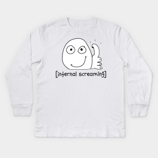 Introvert Meme internal screaming Thumbs Up Dank Meme Kids Long Sleeve T-Shirt